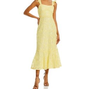 Yellow AQUA Lace Midi Dress - Exclusive Bloomingdale’s